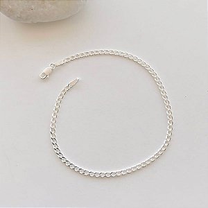 Pulseira de prata masculina groumet 2mm