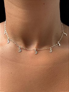Choker de prata luas