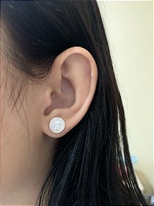 Brinco de prata medalha São Bento