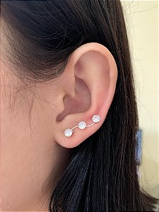 Earcuff de prata 3 zircônias