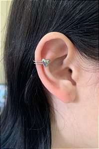 Piercing fake de aço coração abaulado