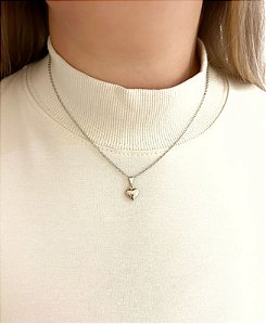 Colar de aço coração liso