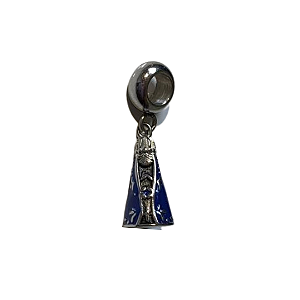 Berloque de aço nossa senhora aparecida azul