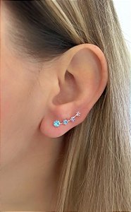Earcuff de prata candy color
