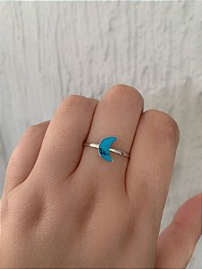 Anel de prata lua turquesa