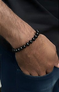 Pulseira masculina de pedra ônix