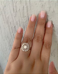 Anel de prata mandala flor