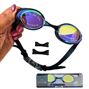 Óculos de natação espelhado antiembaçante profissional águas abertas