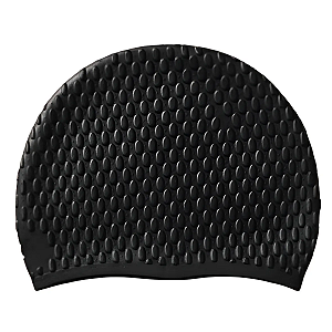 Touca De Natação em Silicone Cor Preta Gota Adulto Mobilidadii