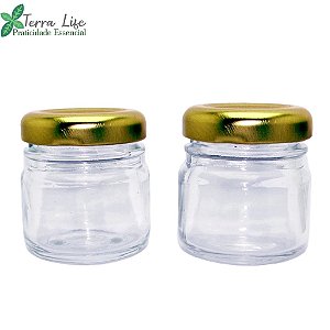 Pote de Vidro 40ml Tampa Dourada