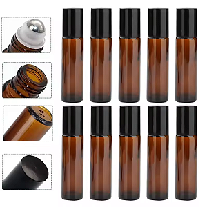 20 Frasco de Vidro Âmbar Roll On 10 ml Premium (Vidro Grosso)