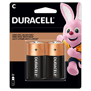 Pilha C Alcalina Duracell com 2 unidades