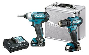 Combo de ferramentas DF333D + TD110D + Maleta + Carregador Makita CLX224SAX