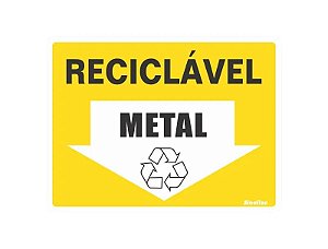 Placa de sinalização em Poliestireno 15x20 Reciclável Metal Sinalize 220BQ