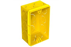 Caixa de Luz Plástica Retangular 4x2 Amarelo Amanco
