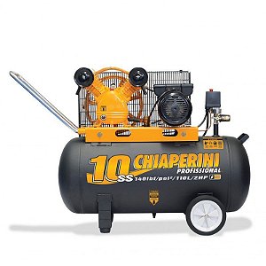 Compressor de ar média pressão 10 pcm 110 litros Bivolt - Chiaperini 10SS 110L