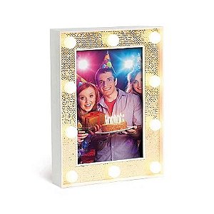 Porta Retrato Dourado com Led