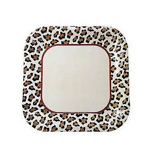 Prato de Papel Animal Print 8 Un.