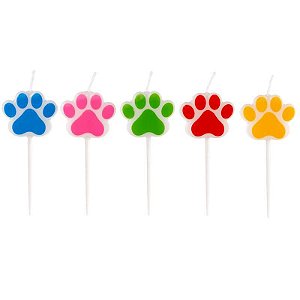 Vela Pet Patinhas Coloridas c/5 un