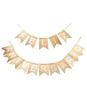 Faixa Feliz Aniversário Rose Gold