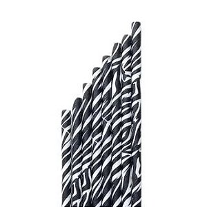 Canudos de Papel Zebra Animal Print - 20 Un.