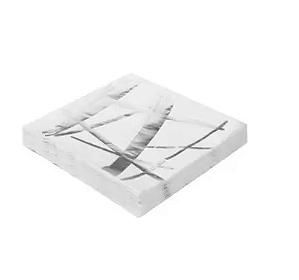 Guardanapo de Papel Metalizado Branco e Prata G