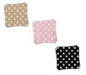 Guardanapo de Papel Poá (Kraft/Preto/Rosa) P