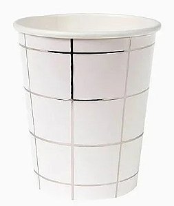 Copo de Papel Grid Prata 10 Un