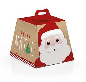 Caixa Natal Mini Panetone Papai Noel c/10un