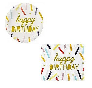 Kit Festa Happy Birthday 30 pçs