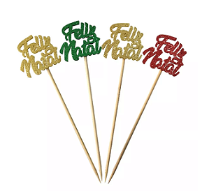 Palito Decorativo Feliz Natal 4pçs