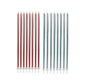 Vela Palito Gigante Metalizada 18cm