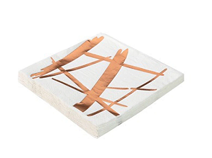 Guardanapo de Papel Metalizado Branco e Rose Gold G
