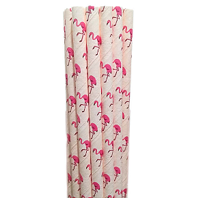 Canudos de Papel Flamingo - 20 Un.