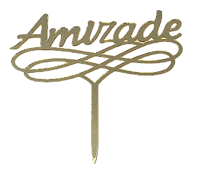 Topo de Bolo Amizade Dourado
