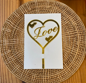 Topo de Bolo Dia dos Namorado Love