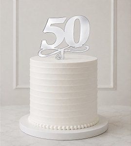 Topo de Bolo 50 anos Prata