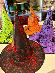 Chapéu de Bruxa Halloween Colorido