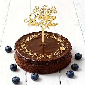 Topo Decorativo Dourado Happy New Year