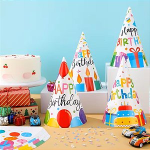 Chapéu Colorido Feliz Aniversário 4 un