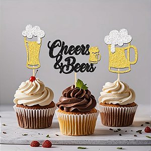 DUPLICADO - Topper Ano Novo Glitter 8 pçs