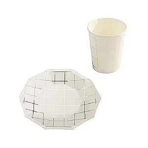 Prato e Copo Grid Prata