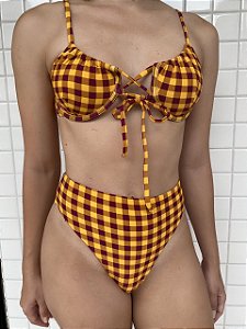 Conjunto Calça Alta Xadrez