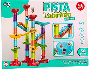 Pista de Bolinhas de Gude - Labirinto Montável 100 Peças | Brinquedo Educativo