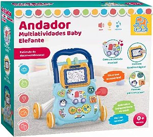 Andador Infantil Musical Didático Educativo Empurrador Bebê