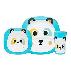 Buba Kit Refeição Prato com divisória Bowl e Copo Personagens Buba Zoo