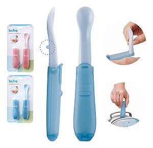 2 Colheres Dobráveis Portáteis Para Bebê Com Apoio Buba