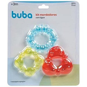 Buba - Kit 3 mordedores geométricos com água 3m