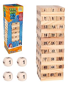 Jogo Caiu Perdeu Torre De Madeira Portátil