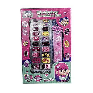 Kit com 20 adesivos de unha e 1 lixa